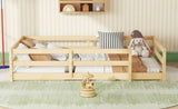Twin Size Bed, Montessori Bed with Fence, Kids Montessori Bed Twin Size, Wood Montessori W1820P331919