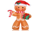 8ft 15W 5 LED Lights Gingerbread Man Holding Gift Garden Gingerbread Man Decoration 62839589