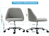 Vanity Chair, Armless Desk Chair with Wheels, Adjustable Swivel Fabric Makeup Chair, 41306320