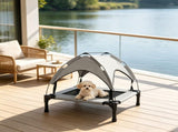 30" x 24" x 27" Portable Elevated Pet Cot with Canopy, Washable Mesh Dog Bed for Outdoor Use 23988630