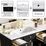 36'' Bathroom Vanity with Ceramic Sink Combo, Solid Wood Frame Bathroom Storage Cabinet, N710P195628B