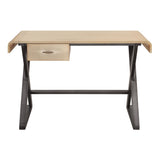 Gold Aluminum and Grey Writing Desk with X Shape Metal Base B062P184563