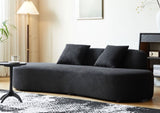 90" Curved Sofa with Throw Pillows, 4 Seater Luxury Velvet Couch with Half Moon Design and B2735P320306