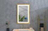 42 in. W x24 in. H Oversized Rectangular Framed LED Mirror Anti-Fog Dimmable Wall Mount Bathroom W928P178372