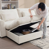Corduroy Fabric Ottomans Footrest to Combine with 2 Seater Sofa, 3 Seater Sofa and 4 Seater Sofa, W714P183858