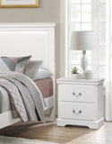 1pc Classic Traditional 2 Drawers Nightstand White Finish Bedroom Furniture Wooden Bedside Table B011P286897
