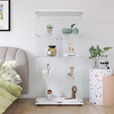 ZNTS Two-door Glass Display Cabinet 4 Shelves with Door, Floor Standing Curio Bookshelf for Living Room 95962765