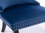 Furniture,Upholstered Wing-Back Dining Chair with Backstitching Nailhead Trim and Solid Wood 12279323