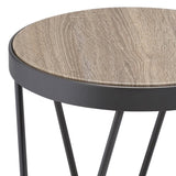 Weathered Grey Oak and Black End Table B062P186467