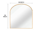 24x32 Inch Gold Metal Framed Arched Bathrrom Mirror for Wall. W2203P303827