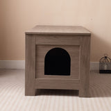 Cat Litter Box Enclosure, Litter Box Furniture Hidden with Barn Door, Wooden Washroom Furniture, W3008P235407