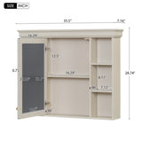 35'' x 28'' Blue Wall Mounted Bathroom Storage with Mirror Door, Modern Bathroom Wall WF323692AAY