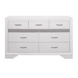 Modern Glam Dresser of 7 Drawers White and Silver Glitter Hidden Jewelry Drawers Ball Bearing Glides B011P149827