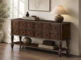Vintage Console Table with Solid Wood Legs, 47.8'' Entryway Sofa Table with 4 Storage Drawers and W1202P509849