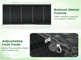 58" Black PE Rattan Raised Garden Bed with Trellis Adjustable Foot Pads Outdoor Planter Box 53155263