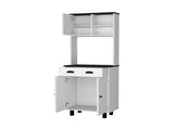 Emily White and Wengue 1-Drawer Kitchen Pantry B062P175052