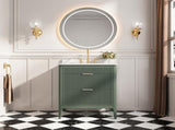 Fully Assembled 30'' Green Freestanding Single Sink Bathroom Vanity with Solid Wood Construction and W1826P308974