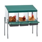 Nesting Boxes for Chickens, 3 Holes Chicken Nesting Boxes with Legs, Chicken Laying Box with Lid W1422P292940