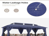 Patio Gazebo 10'x20', Outdoor Heavy Duty Party Tent Shelter With Double Roofs, Mosquito Nettings And 58690224