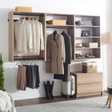 Devi Oak Wall Mounted Wood Closet System B040P311958