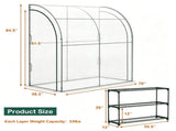 7 x 3.5 x 7 Feet Lean-To Walk-In Greenhouse with 3-Tier Shelves, Waterproof & Sun-Proof PE Wall 08339290