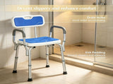 Adjustable Height Padded Shower Chair with Arms And Back Anti-slip Bath Seat for Seniors And 35514672