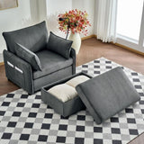 55" Oversized Chaise Lounge Chair Indoor with Ottoman and Storage , Comfy Corduroy Single Sofa, W3373P330165