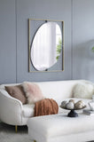 30x1x40" Poppy Mirror with Gold Metal Frame Contemporary Design Decor for Bathroom, Entryway W2078124325