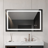 ZNTS 40 inch LED Lighted Bathroom Wall Mounted Mirror with High Lumen+Anti-Fog Separately Control+Dimmer 58037841