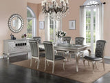 Traditional Dining Table Rectangle Table Silver Hue 1pc Dining Table Glass Insert Dining Room B011P322613