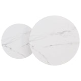 Modern Round Nesting Coffee Table Set 2-Piece White & Marbling Top Gold Base WF320651AAK