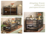 Furniture Style Large Dog Crate with 360&deg & Adjustable Raised Feeder for Dogs 48" T3210P294078