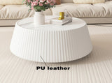 Light Sintered stone Top Cup Shape Leather Coffee modern Sofa Table for Living Room furniture W3081P367595