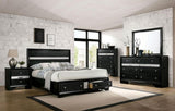 3 Drawers Wooden Nightstand with Pewter Round Knobs, Black B016P251507