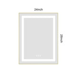 24 x 28 Inch LED Bathroom Mirror with Front and Backlight, Wall Mounted Vanity Mirror with Aluminum W2287P310230