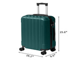 ABS Trolley Case 20in 24in 28in 3PCS Suitcase Set Vertical Striped Frosted Case Suitcase Dark Green 24610755