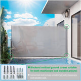 71"x138" Retractable Side Awning, Semi-transparent with UV printing,UPF50, Ideal for blocking W2205P305890