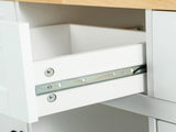 Kitchen Cart with Rubber wood Drop-Leaf Countertop ,Cabinet door internal storage racks,Kitchen 57726272