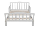 Wooden Baby Toddler Bed Children Bedroom Furniture with Safety Guardrails White 78395251