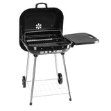 ZNTS 28" Portable Charcoal Grill with Wheels and Foldable Side Shelf, Large BBQ Smoker with Adjustable 33449363