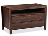 Brown P2 density board solid wood veneer frame 75*40*61CM two drawers with upper compartment 38698742