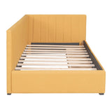 Upholstered Daybed with 2 Storage Drawers Twin Size Sofa Bed Frame No Box Spring Needed, Linen WF299017AAL