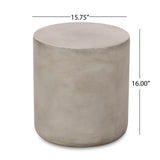 ZNTS Outdoor LightWeight Concrete Side Table,Light Gray 70886.00