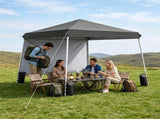 9ft x 9ft Pop Up Canopy Tent with Sidewall, UPF 50 Silver Coated Waterproof Oxford Instant Shelter, 60113406
