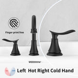 2-Handle 8 inch Widespread Bathroom Sink Faucet Matte Black Lavatory Faucet 3 Hole 360&deg Swivel Spout T3177P277516