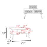 Aranjuez 29" Wide Coffee Table with Three Shelves, Rectangular, Living Room White - Natural Oak B200P253750