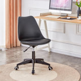 ZNTS Modern family black Office chair, adjustable 360 &deg; swivel chair engineering plastic armless swivel W1151119885