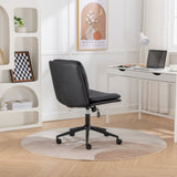 ZNTS Bizerte Adjustable Swivel Criss-Cross Chair, Wide Seat/ Office Chair /Vanity Chair, Black T2574P181617