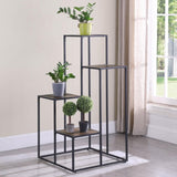 Rustic Brown and Black 4-Tier Display Shelf B062P153776