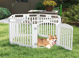 6-Panel HDPE Dog Playpen - Convertible Design , Lockable Door, Suction Cups Ground 55478719